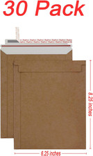 Rigid Mailers 30 Pack 6.25x8.25 Self-Seal Kraft No Bend for Documents Photos