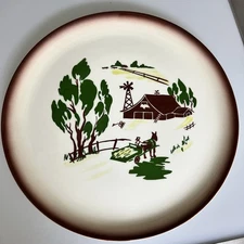 Brock of California Harvest Time Serving Platter 11" Ceramic Vintage