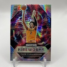 CADE CUNNINGHAM 2021 PRIZM DRAFT PICKS #1 FIREWORKS ROOKIE HYPER PRIZMS BC1390