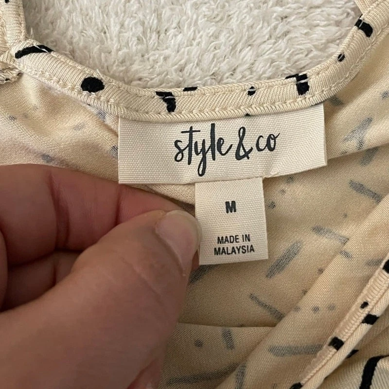 Style & Co 女式交叉背球衣弹力迷笛礼服霜 M Lagenlook  — 第 4/4 张图片