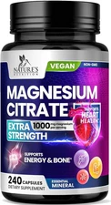 Magnesium Citrate Supplement 1000 mg for Best Absorption, Supports Bone & Heart