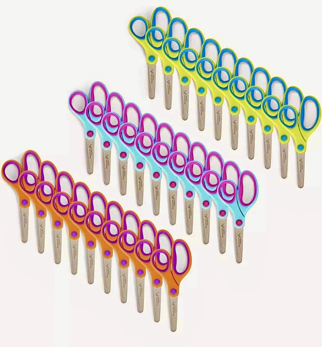 Kids Safety Scissors with Comfort Grip Bulk Pack for School Classroom Orange-image