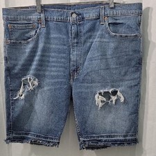 Levi's Men's Blue Distressed Slim 412 Jean Shorts Size 42