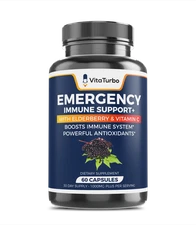 Emergency Immune Support+ (With Elderberry & Vitamin C) - 60 Capsules - 100
