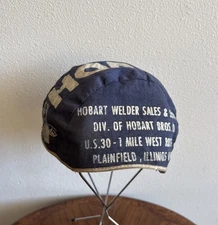 Vintage HOBART ARC WELDERS HAT LINER Advertising Sales & Service PLAINFIELD IL.