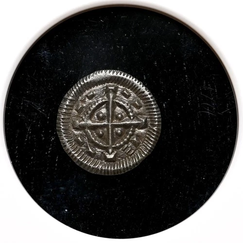 MEDIEVAL HUNGARY. Bela II, 1131-1141. Silver Denar, Cross, NGC AU58