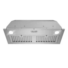 30 in. 380 CFM Ducted Insert Range Hood, Button Controls LED Stainless Steel