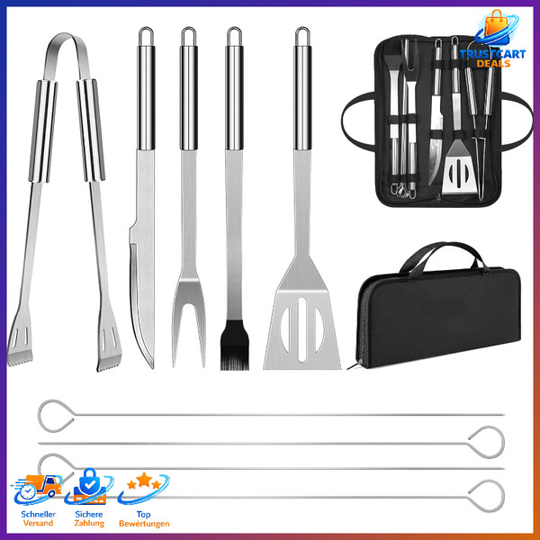 Grillbesteck Set 9-Teilig Mit Tragetasche Professionelles ZubehöR Geschenk-image
