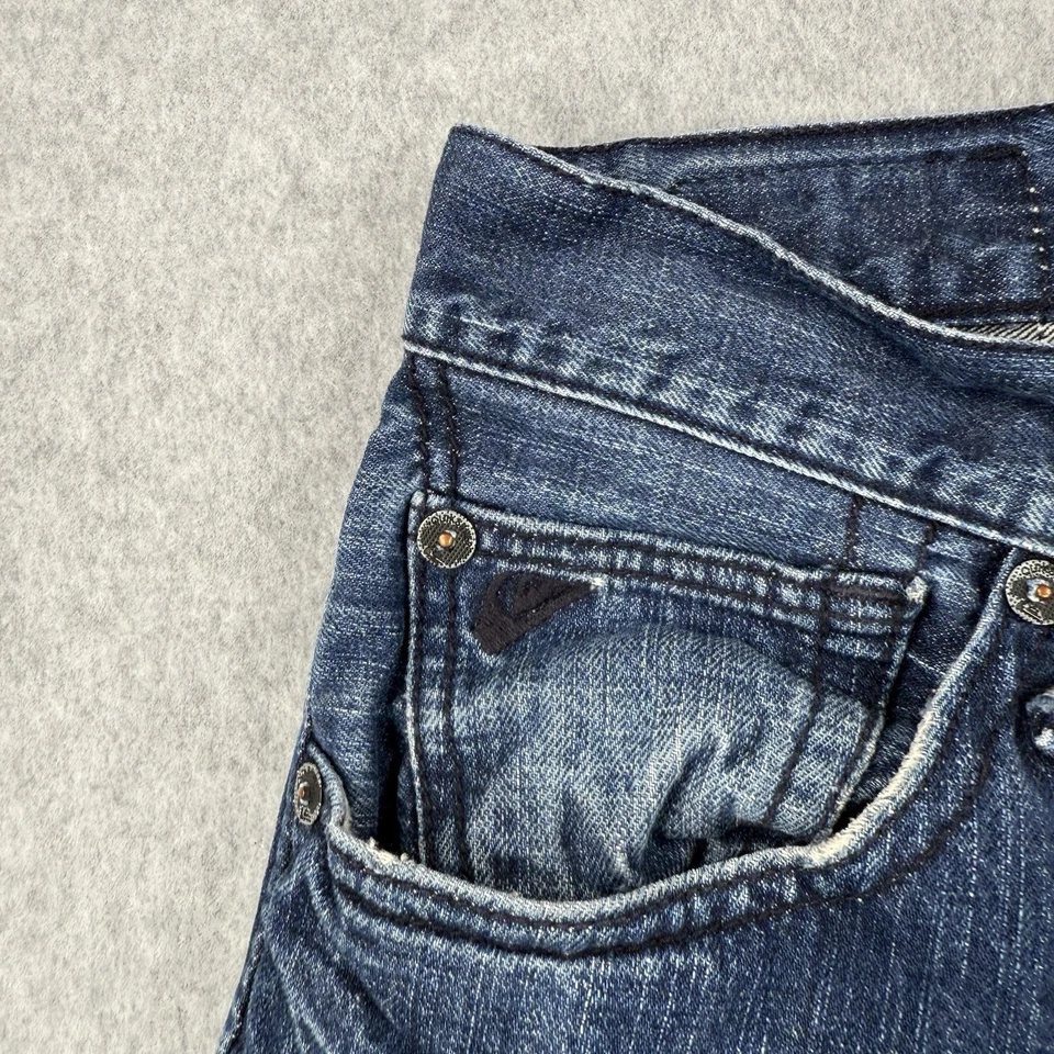 Vintage Quiksilver Quik Jeans Mens 31x30 (Fits 31x28) Blue Straight 90s Skate - Image 3 of 4