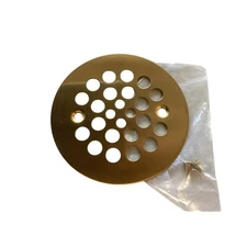 Signature Hardware 480530 Round Shower Drain Strainer - Brushed Gold