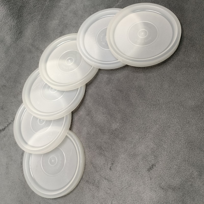 6 VTG Tupperware 3" G Replacement Lids #297 Frost Snack Cup Seals Tumbler 4922