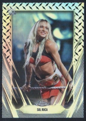 2026 Topps Chrome WWE #34 Sol Ruca Diamond Plate Refractor card