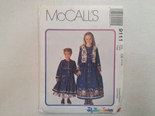 McCall's Pattern - Girls' Lined Vest, Dress, & Petticoat (3-5) #9111 - Uncut