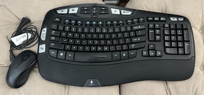 KEYBOARD & MOUSE LOGITECH MK550 K350 Wireless Wave Ergonomic W/ USB Receiver