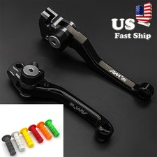 CNC Pivot Dirtbike Clutch Brake Levers Logo+Hand Grips For Suzuki RMZ250 2004