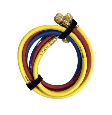 Set of (3) 3' Backflow Test Kit Hoses Universal Fit + (3) 1/4'' Testcock Adapters