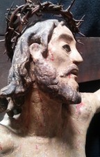 Cristo Crocifisso Antico Seicento Legno Grande Napoli Xvii 