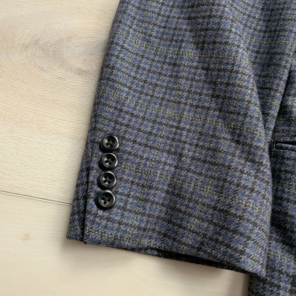 Oxxford Clothes Carroll & Co Blazer Mens 42R Wool Camel Silk Windowpane Coat - Image 3 of 4