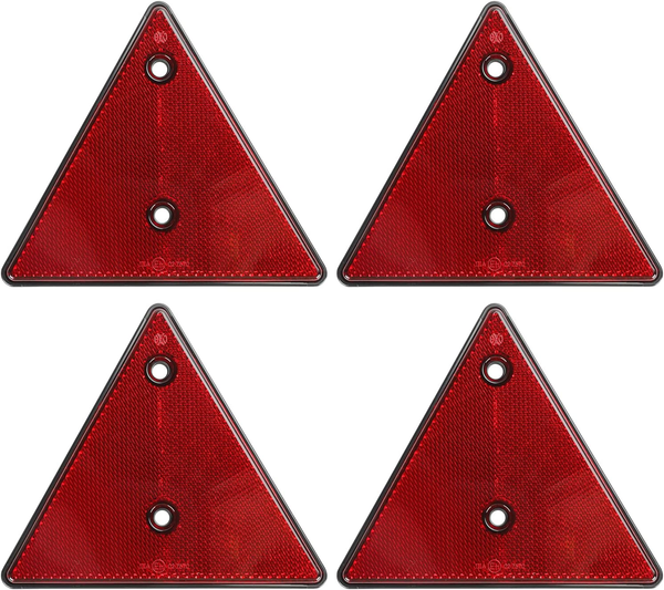 4 Pack AnhäNger RüCkstrahler Dreieck Mit E-PrüFzeichen, Rot Dreieckige Reflektor-image