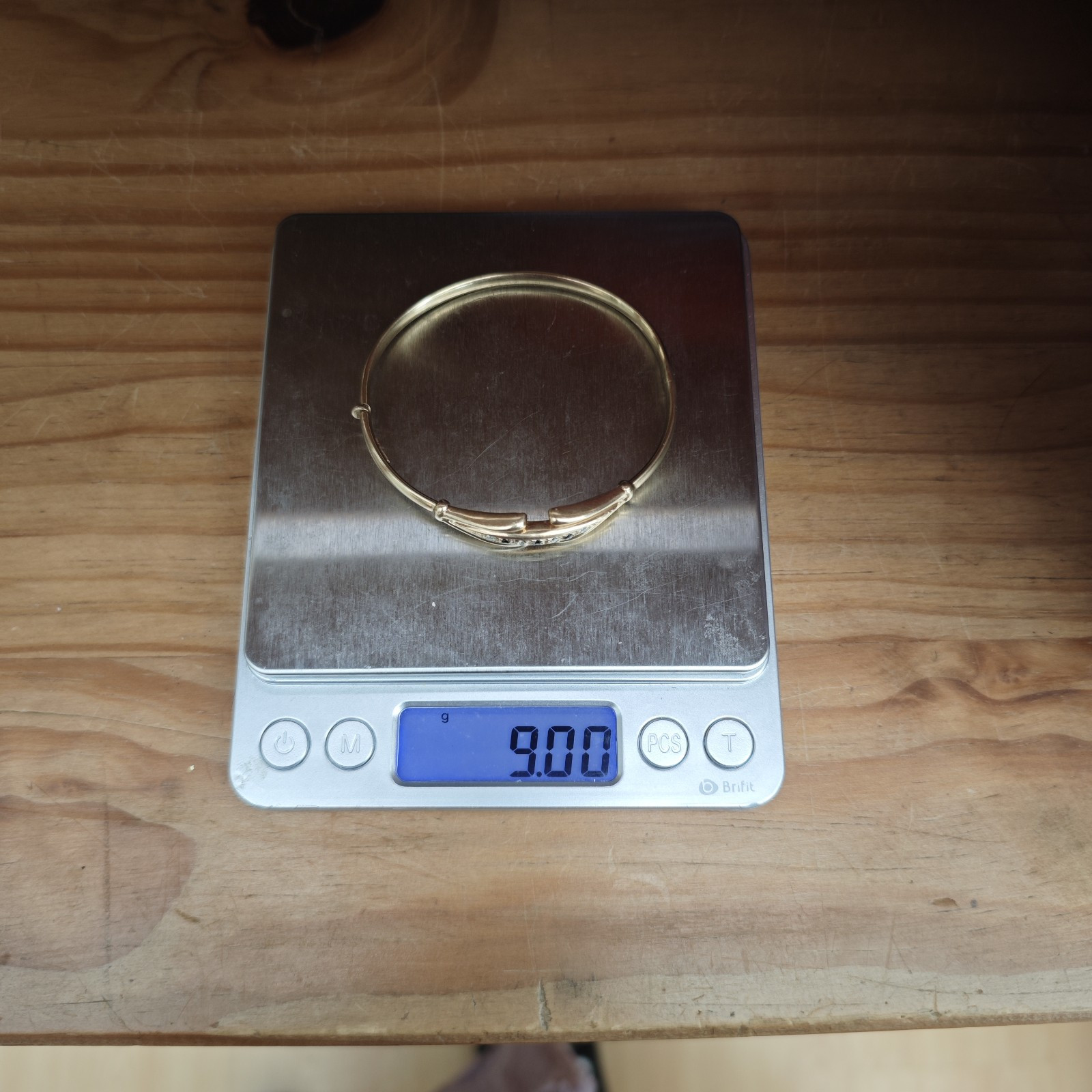 Solid 9ct Gold Torque Bangle Sapphire Vintage 9k … - image 14