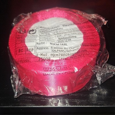 MJCM SARL Pink Ribbon Spool Craft Ribbon Roll for DIY Projects and Decorations