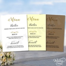 10x Personalised Wedding Menu Party Table Evening Birthday Dinner Place Cards A6