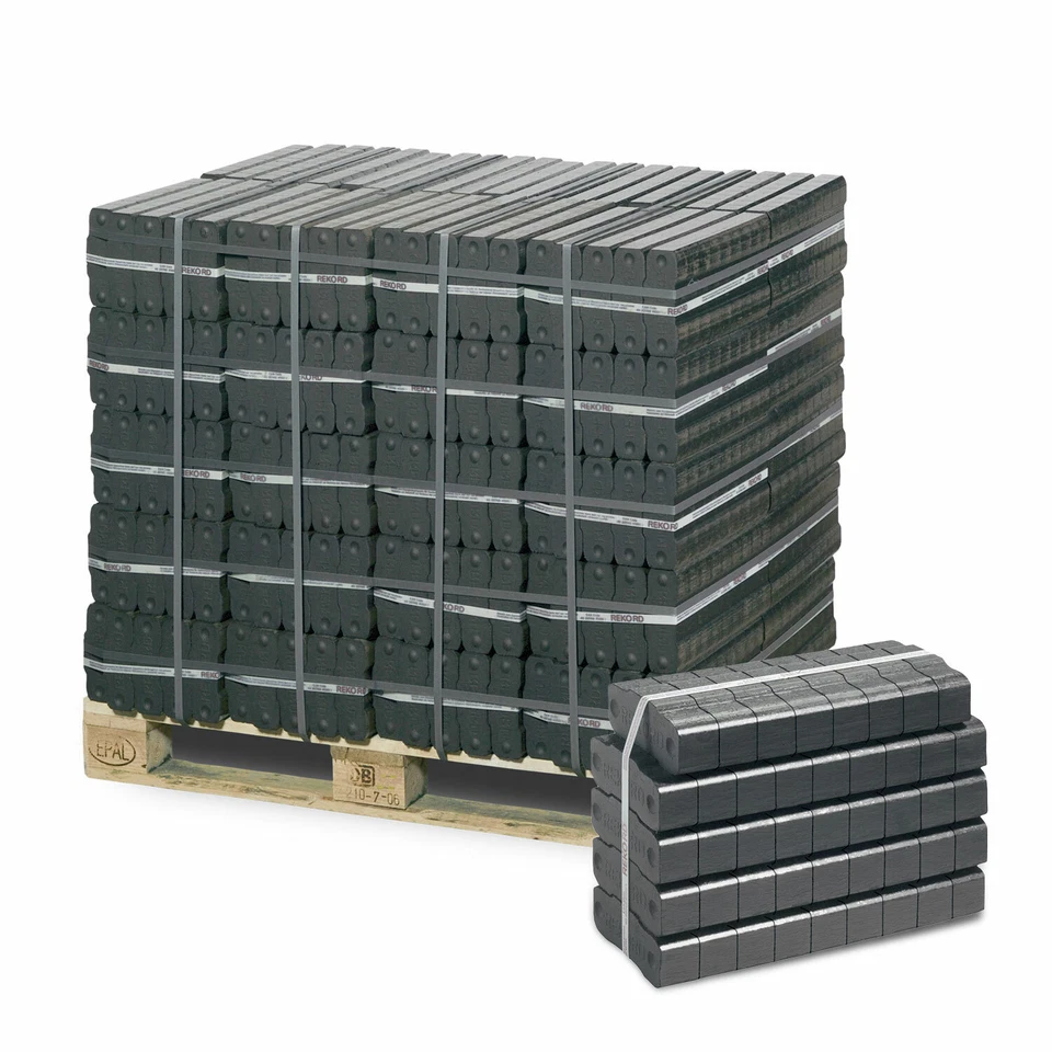 REKORD® Braunkohlebriketts 1.000kg Palette – 40x25kg Bündel für Dauerwärme