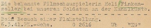 The German Actress Heli Finkenzeller And Nazi Soldiers. Third Reich. Nazism 1941 - Picture 2 of 2