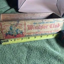 WINDSOR CLUB Wood Cheese Box 2 lbs by Pauly Cheese Co Manitowoc WIS