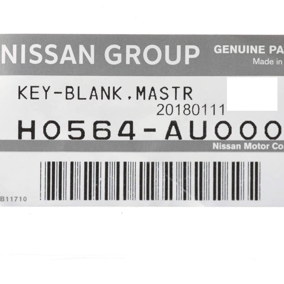 Llave maestra esqueleto en blanco Nissan Altima Frontier Pathfinder Sentra Xterra sin cortar Foto 3 de 3