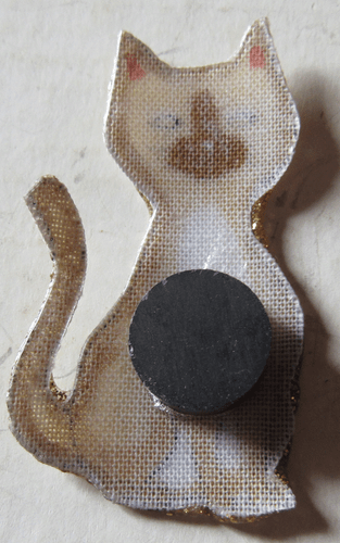 Cat Refrigerator Magnet 1 x 1-7/8in - Picture 2 of 2