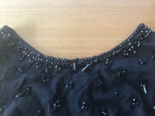 blouse ancienne vintage noire avec perles de jais