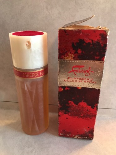 Vintage Faberge Flambeau Cologne, Spray NET WT 3 oz 1960's-70's, rare bottle
