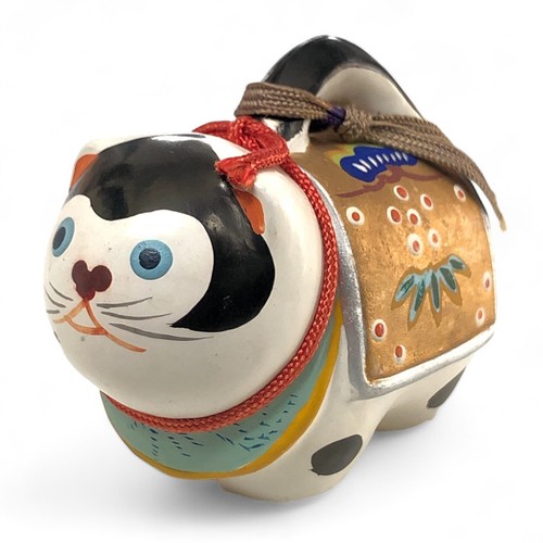 Japanese Clay Bell Dorei Pottery Kawaii Zodiac Inu Hariko Dog Ornament Art D10