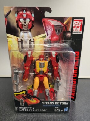 Transformers Titans Return Autobot Hot Rod + Headmaster Firedrive deluxe class