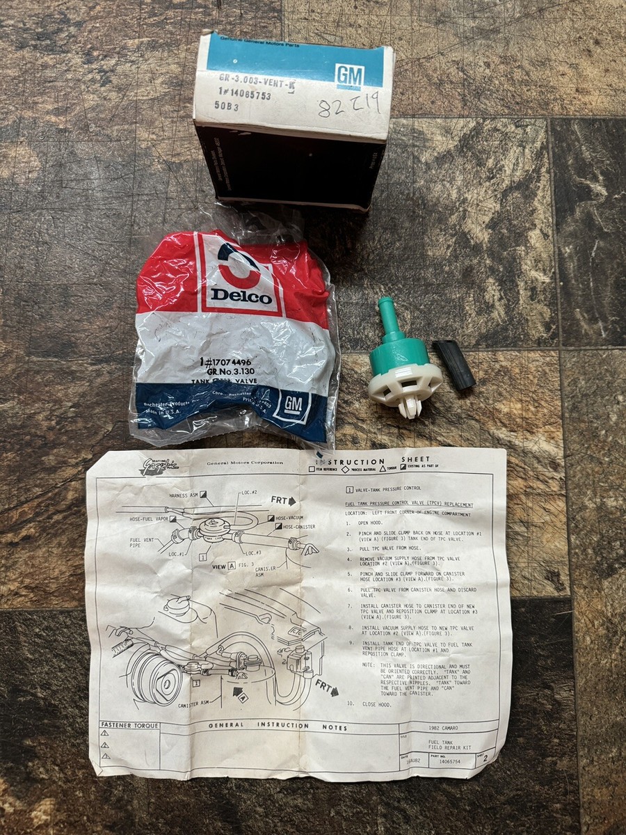 NOS 1982-84 Camaro Firebird Trans Am Fuel Gas Tank Purge