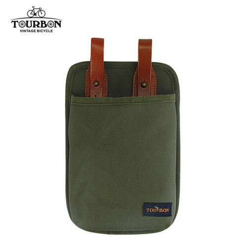 TOURBON Waterproof Canvas Leather Bicycle U-lock Bike Lock Holster Pannier Bag
