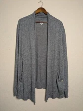 Kismet Heather Gray Open Front Drape Cardigan Lightweight Casual Size XL