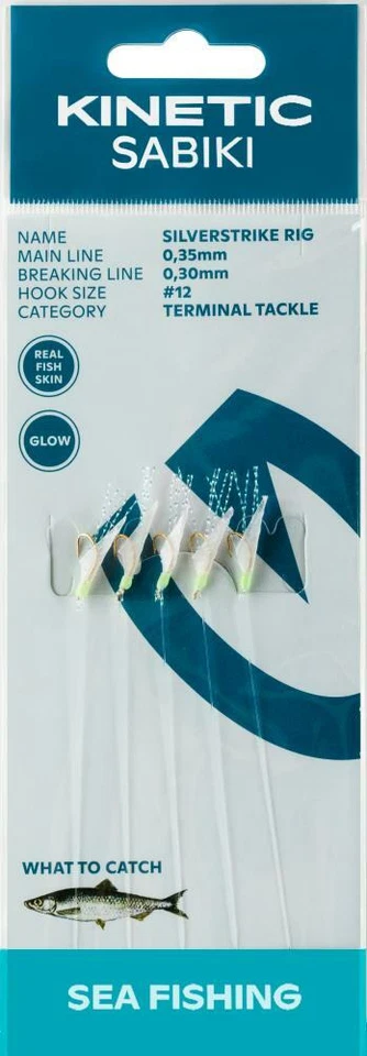 Kinetic Sabiki SilverStrike Fishskin Heringsvorfach Hering Gr. 14, 12 oder 10 - Bild 2 von 4
