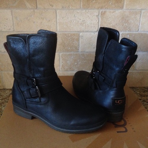 UGG SIMMENS BLACK WATERPROOF LEATHER 