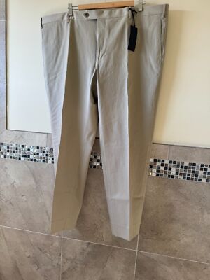 NWT ZANELLA Cotton Blend Beige Men's Trousers SZ 46 Made in Italy