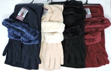 Heat Trendz Women's Polar Fleece Hat Scarf Gloves Winter 3pc Set One Size