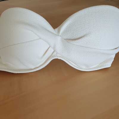 Bikinitop 75 A Oysho NEU XS/S TOP gebr. weiß PushUp Bandeau BH Bügel Cups