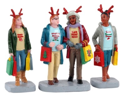 Lemax 12026 - GIRLS CHRISTMAS SHOPPING TRIP, SET OF 3 Weihnachtsdorf Winterdorf 