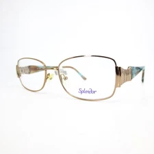 SPLENDOR SP 3007 LBR Gold Womens Green Brown Full Rim Eyeglasses 51-16-135 mm a2