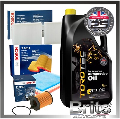 Service Kit for Citroen C4 Cactus 1.6 BlueHDi   Bosch Filters Set & 5L Oil 0W30