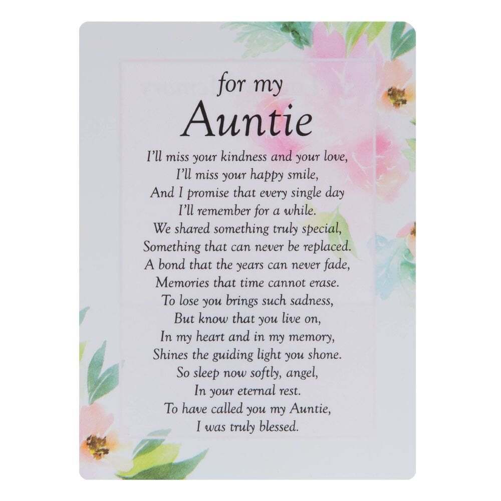 Widdop & Co. Graveside Memorial Card - Auntie TY202