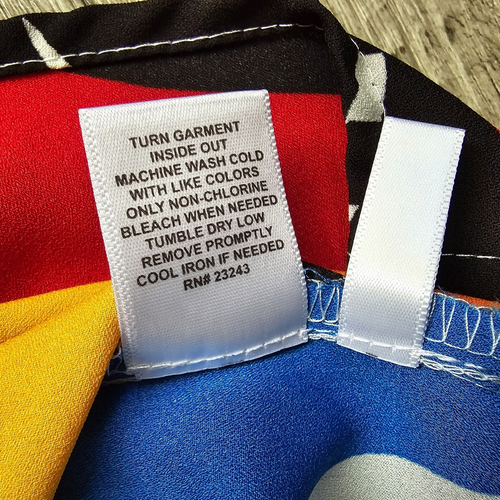 New York and Company Blouse Extra Large Abstract Colorful Loud Roll Tab Sleeves - Picture 11 of 19