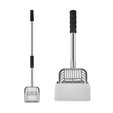 32 Inch Cat Litter Scooper Metal Long Handle with Cat Litter Scoop Holder Dee...