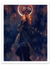 The Evening Star 1902 by ALPHONSE MUCHA Poster -Unframed- Premium Art Print